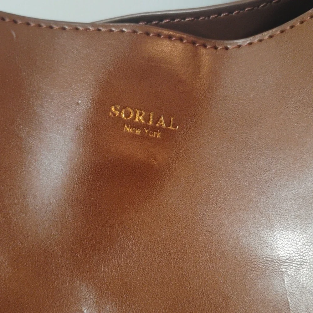 Sorial New York Tribecca Tote 100% Vegan Leather Cognac Brown - Picture 2 of 11